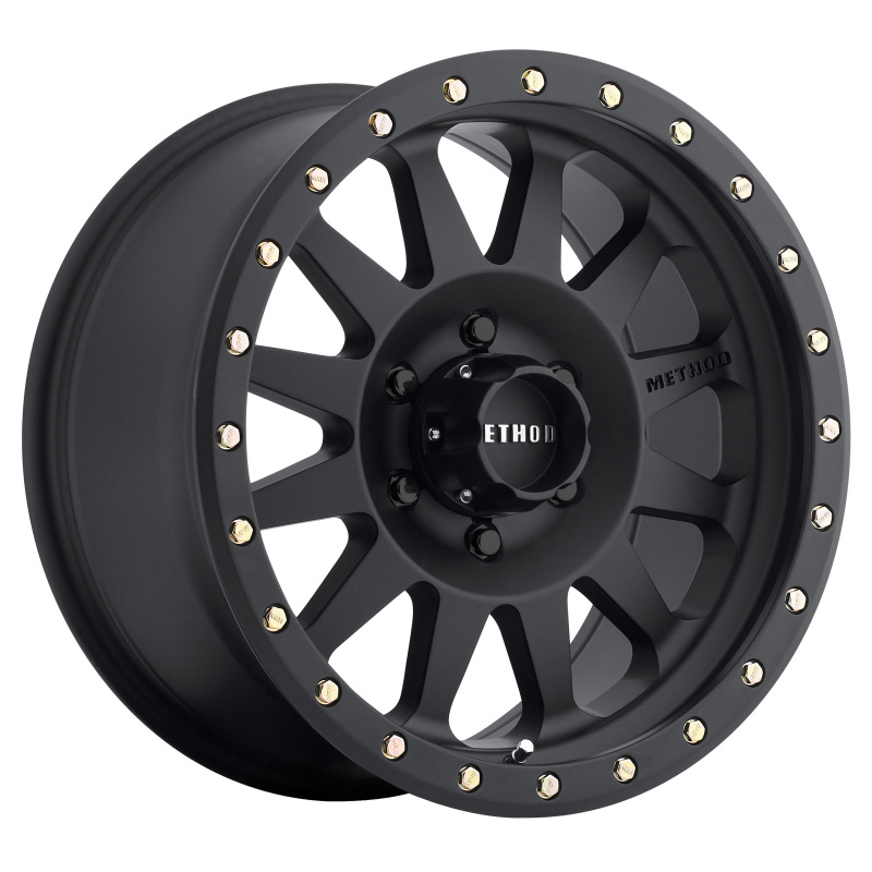 MR304 Double Standard 17x8.5 0mm Offset 6x5.5 108mm CB Matte Black Wheel - Click Image to Close