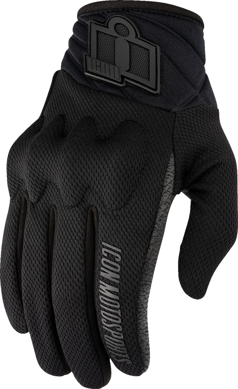 ICON Women's Anthem3 Gloves XL Black - Breathable sport riding gloves - Click Image to Close