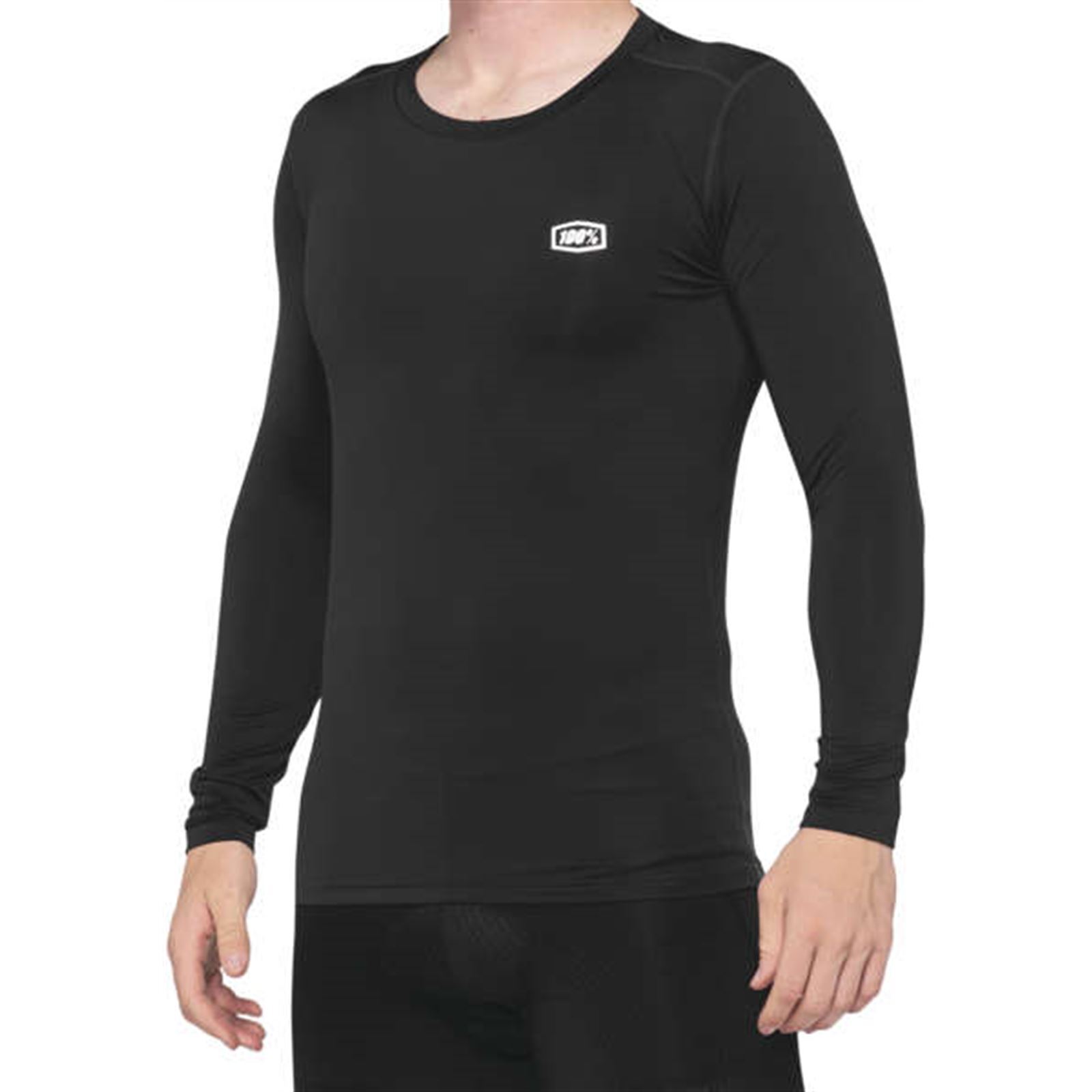 100% Basecamp Men's Long Sleeve Base Layer - Black, Medium - Click Image to Close