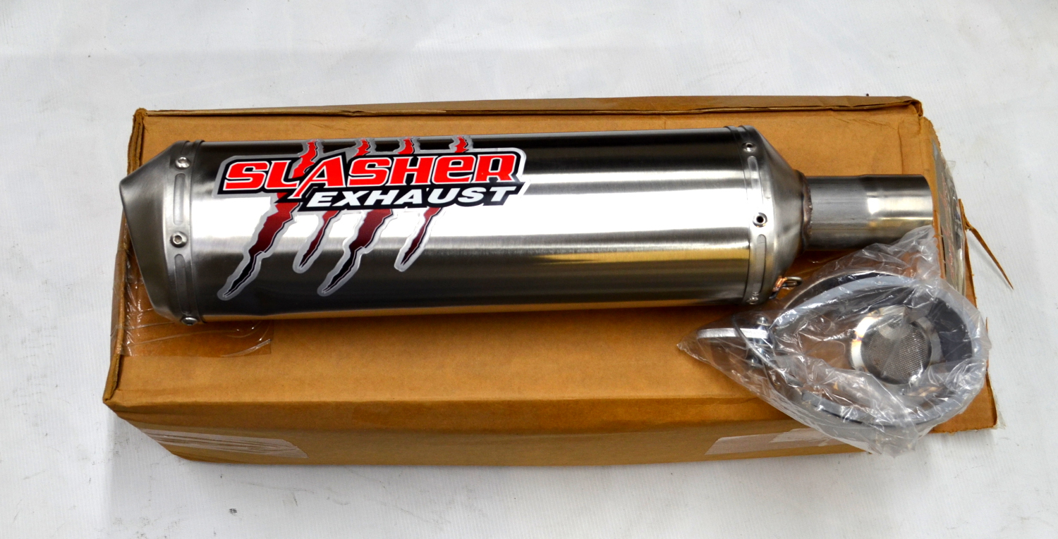 Stainless Slip On Exhaust Muffler w/SA - For 09-15 KTM 250SXF - Click Image to Close