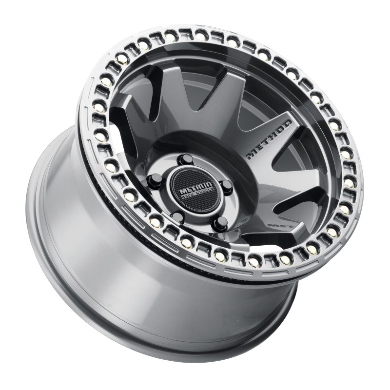 MR108 17x9 -44mm Offset 5x5 71.5mm CB Gloss Titanium w/BH-H24125-38 Wheel - Click Image to Close