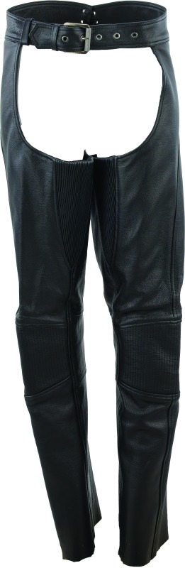 Sierra Leather Chaps Black Womens - Medium - Click Image to Close