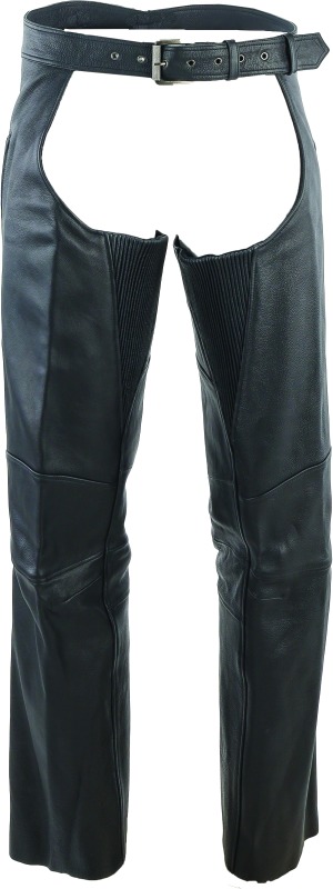 River Road Longhaul Leather Chaps Black - Medium - Click Image to Close