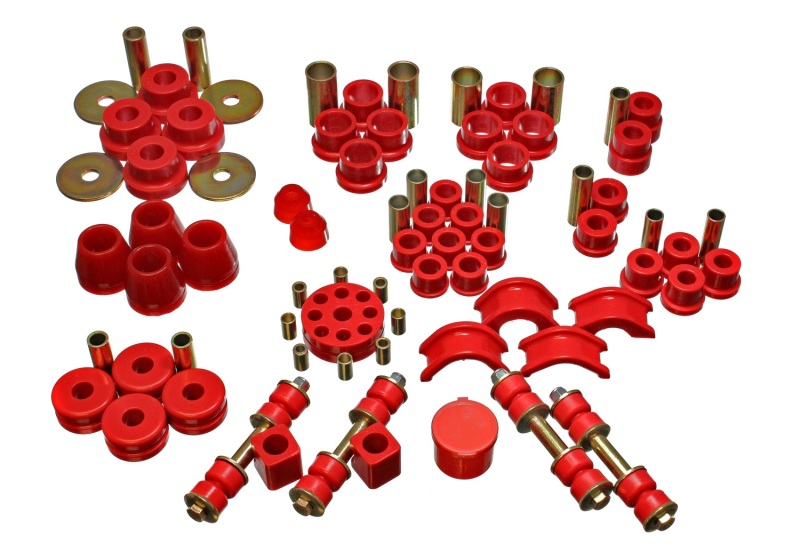 Red Hyper-Flex Master Bushing Set - For 74-78 Nissan 260Z/280Z - Click Image to Close