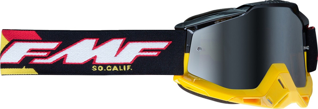 FMF PowerBomb Speedway Goggles - Adult, Mirror Lens - Mirrored lens off-road goggles - Click Image to Close