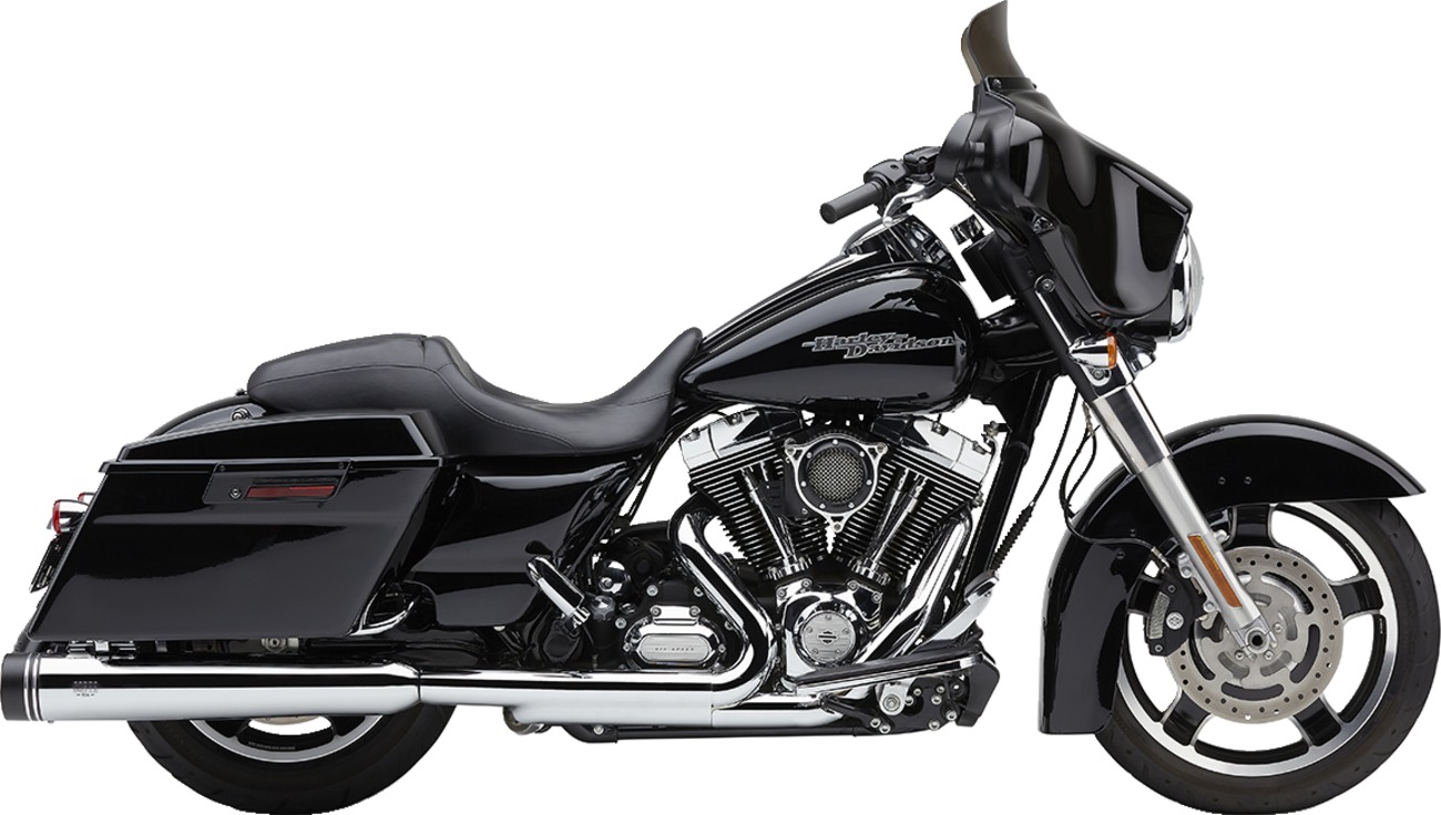 Gen 2 Neighbor Haters Slip On Exhaust Chrome/Black 4.5" - Fits FLH/FLT 95-16 - Click Image to Close