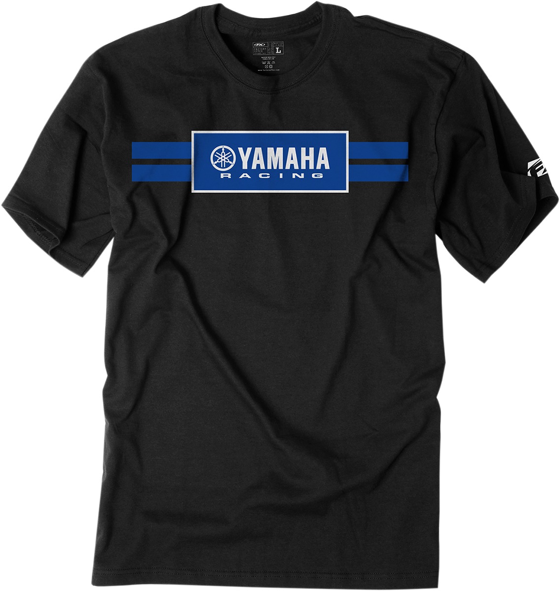 Men's Yamaha Racing Stripes Tee - Yamaha Racing Strps Tee Blk Md - Click Image to Close