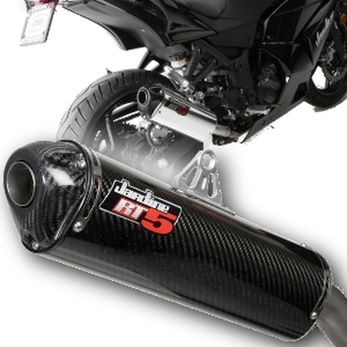 RT5 Carbon Fiber Full Exhaust System - For 08-13 Kawasaki Ninja 250 - Click Image to Close