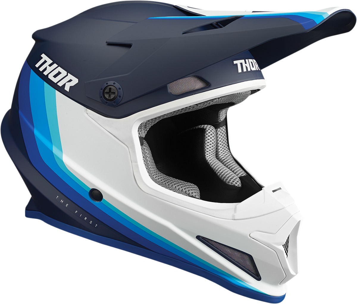 Thor Sector Runner MIPS Helmet White/Navy - Medium - MIPS helmet for off-road riding - Click Image to Close