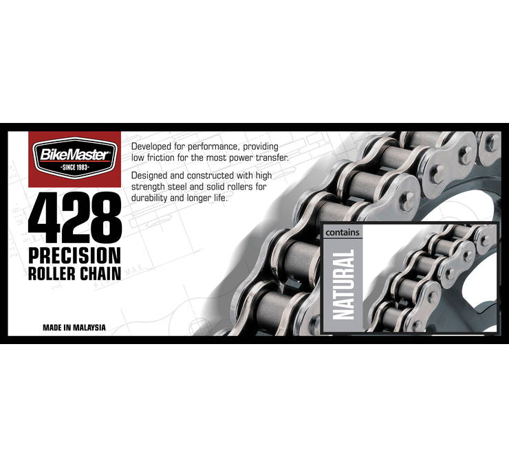 428x140 Precision Roller Chain - Natural - Click Image to Close