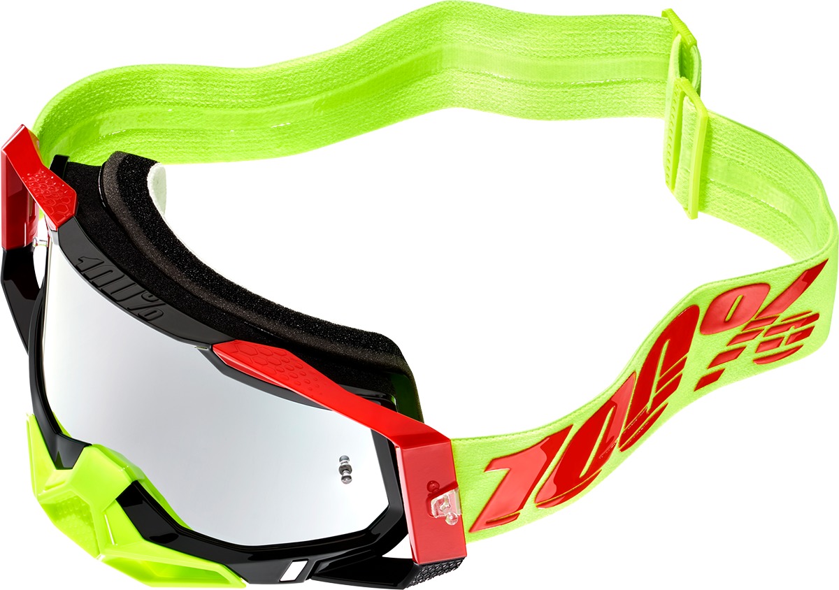 100% Racecraft 2 Wiz Flash Goggles with Silver Lens - Click Image to Close