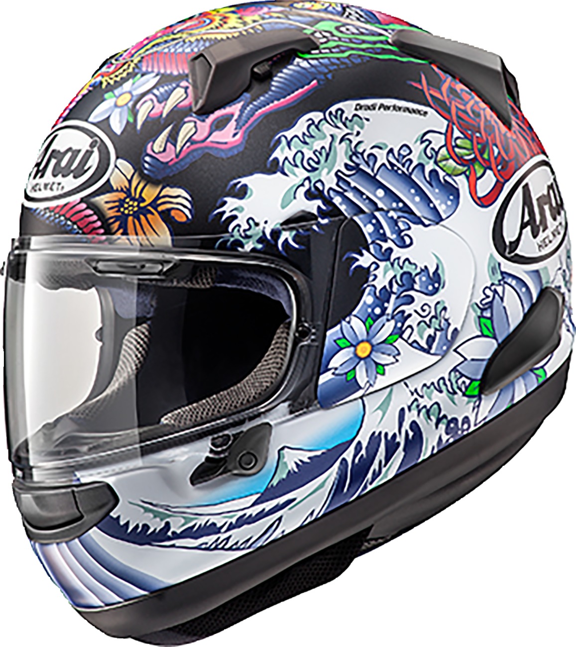 Arai Quantum-X Oriental Helmet XS Black Frost - Full-face helmet with Oriental graphic - Click Image to Close