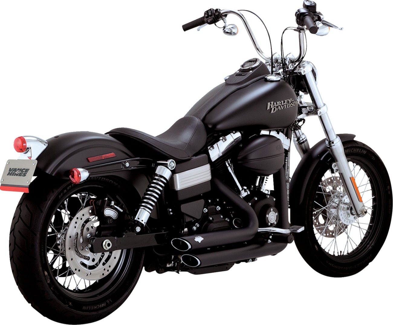 Vance & Hines HD Dyna 12-17 Shortshots Staggered Black PCX Full System Exhaust - Click Image to Close