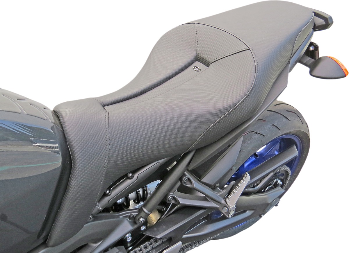 Track CF Plain Carbon Fiber 2-Up Seat Black Gel - For Yamaha FZ-09 - Click Image to Close