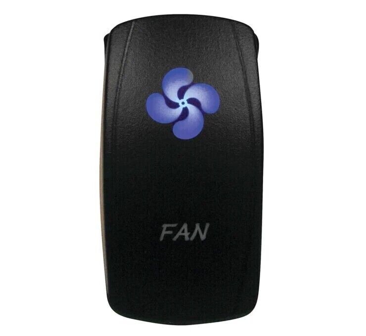 DragonFire Racing Lighted Switch Fan On/Off Blue - Click Image to Close