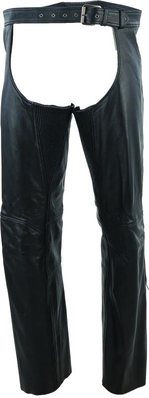 River Road Plains Leather Chaps Black - XL - Click Image to Close