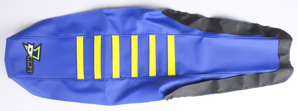 Gripper Seat Cover Blue/Yellow - For 16-18 Husqvarna FC TC - Click Image to Close