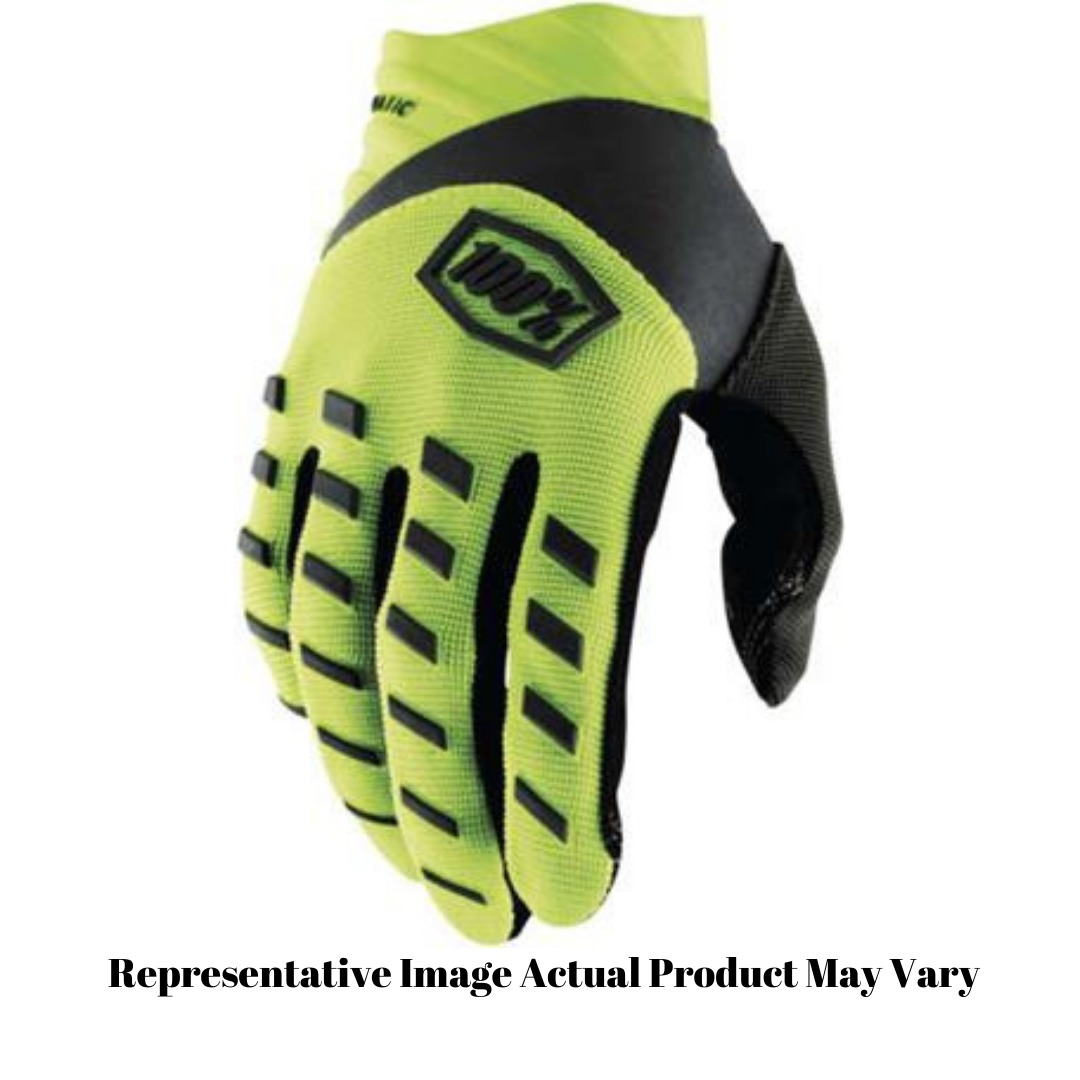 100% Youth Airmatic Gloves Flo. Yellow, Large - Click Image to Close