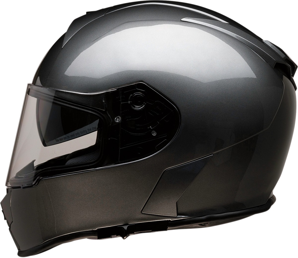 Warrant Solid Full Face Street Helmet Gloss Silver 2X-Large - Click Image to Close