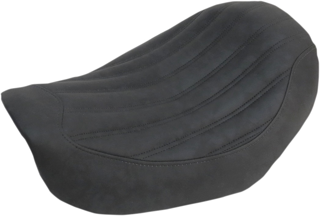 Knuckle Ribbed Solo Seat Black Gel - For 06-17 Harley Dyna - Click Image to Close