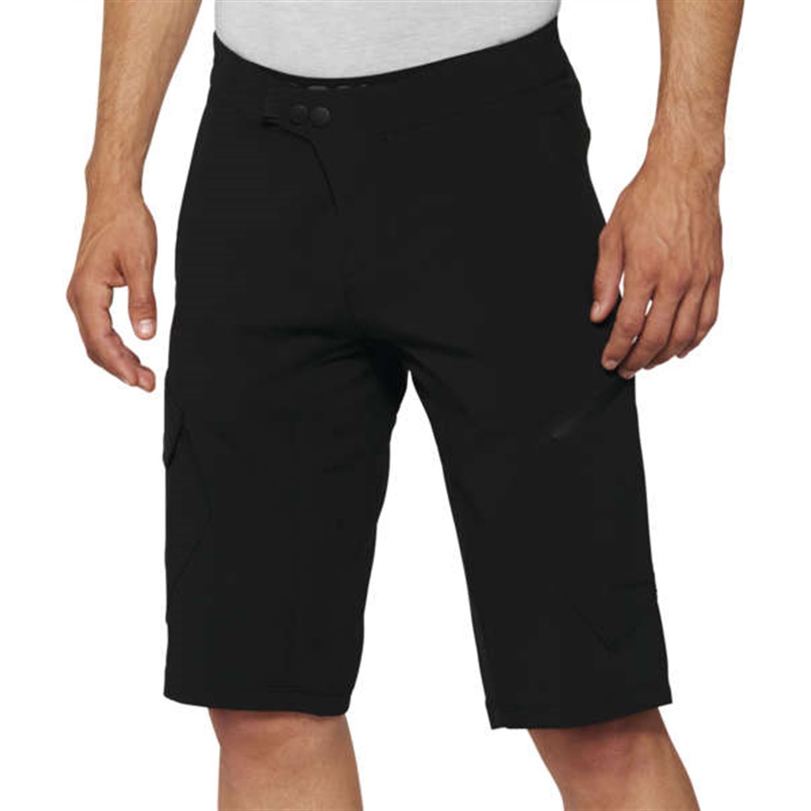 100% Ridecamp Men's Shorts with Liner Black Size 34 - Click Image to Close