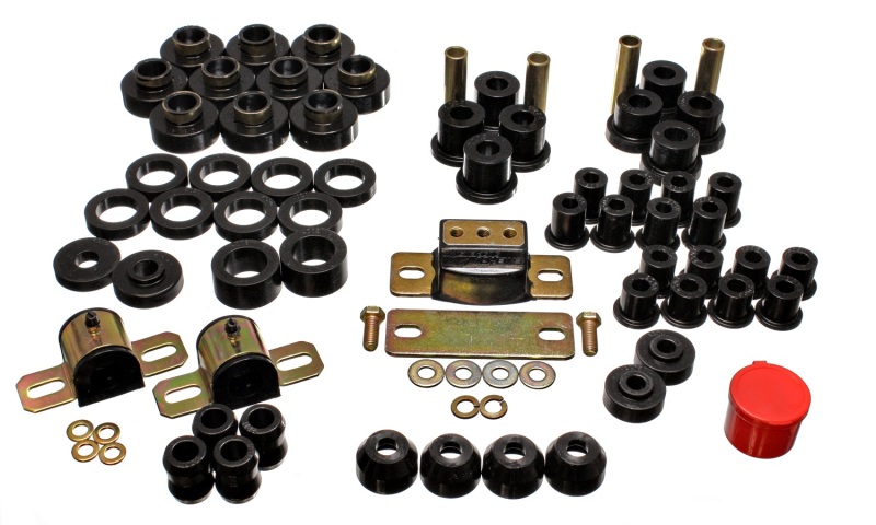 80-86 Jeep CJ7 Black Hyper-Flex Master Bushing Set - Click Image to Close