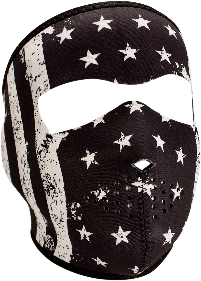 Full-Face Neoprene Mask - Face Mask B&W Vintage Flag - Click Image to Close