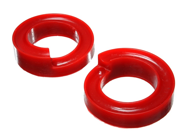 Front Coil Spring Isolator Set - Red Fits 2005-07 Ford F-250/F-350 SD 2/4WD - Click Image to Close