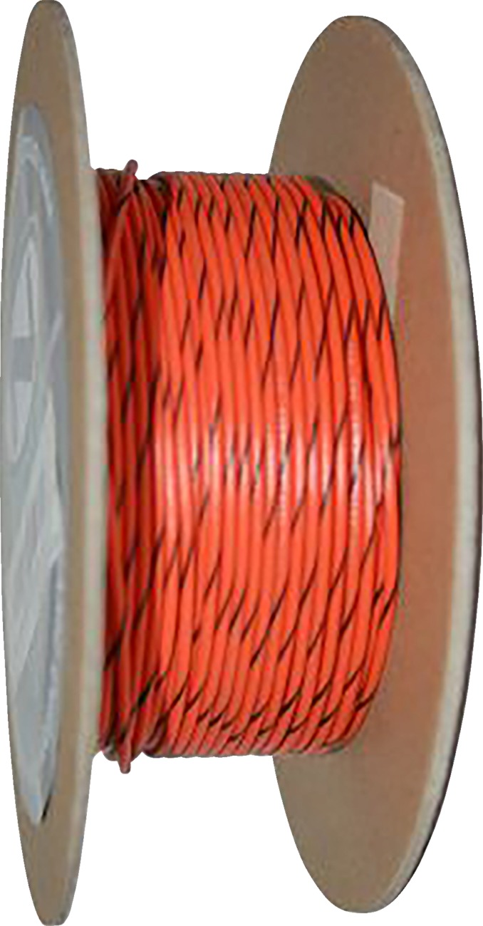 Orange / Black 18 Gauge OEM Color Match Primary Wire - 100' Spool - Click Image to Close