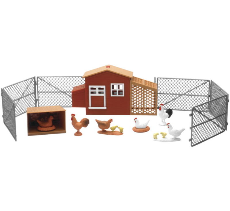 Country Life Playset Chicken Coop with Chickens - Click Image to Close