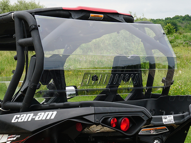 Vented Clear Rear Windshield - For 14-19 Can-Am Commander & Maverick 2 Seater - Click Image to Close