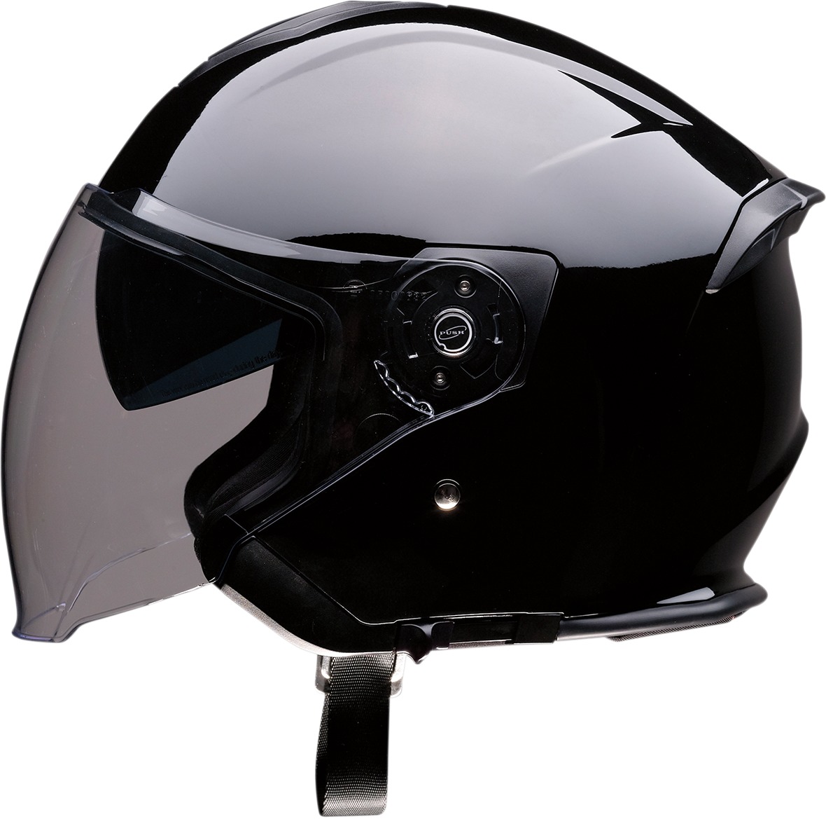 Road Max Solid Open Face Street Helmet Gloss Black 2X-Large - Click Image to Close