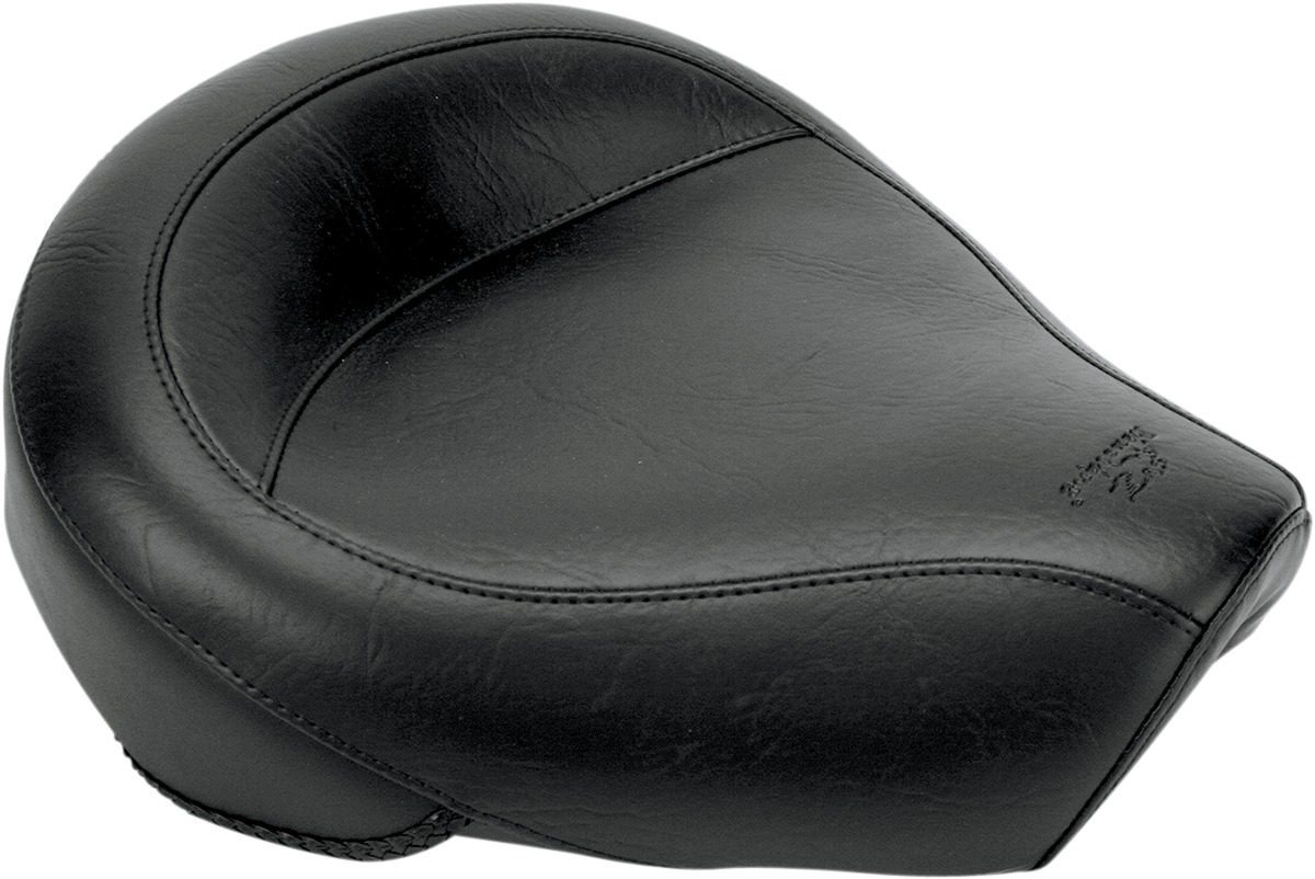 Vintage Smooth Vinyl Solo Seat - Black - For 96-03 Harley XL - Click Image to Close