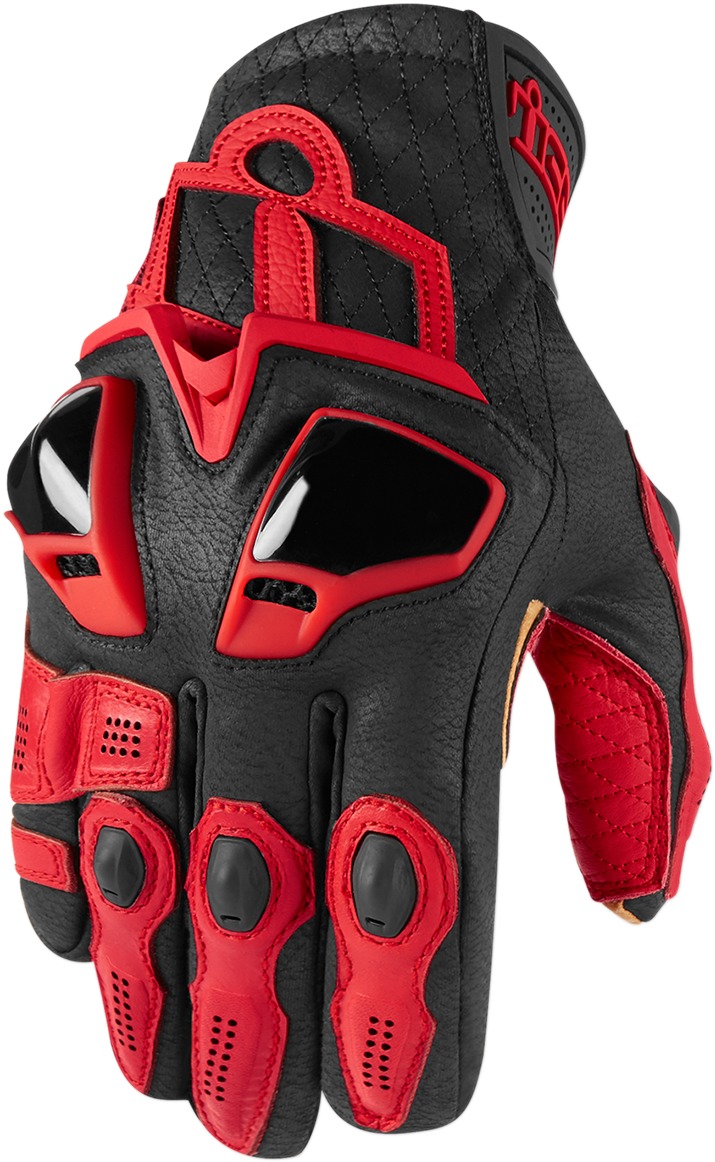 Hypersport Leather Cold Weather Short Cuff Gloves - Red Men's 3X-Large - Click Image to Close