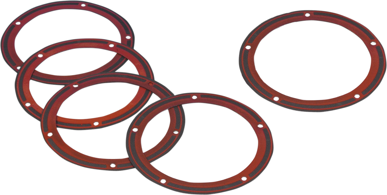 5 Pack Twin Cam Derby Cover Gaskets - Foam w/ Bead - Replaces 25416-99C - Click Image to Close