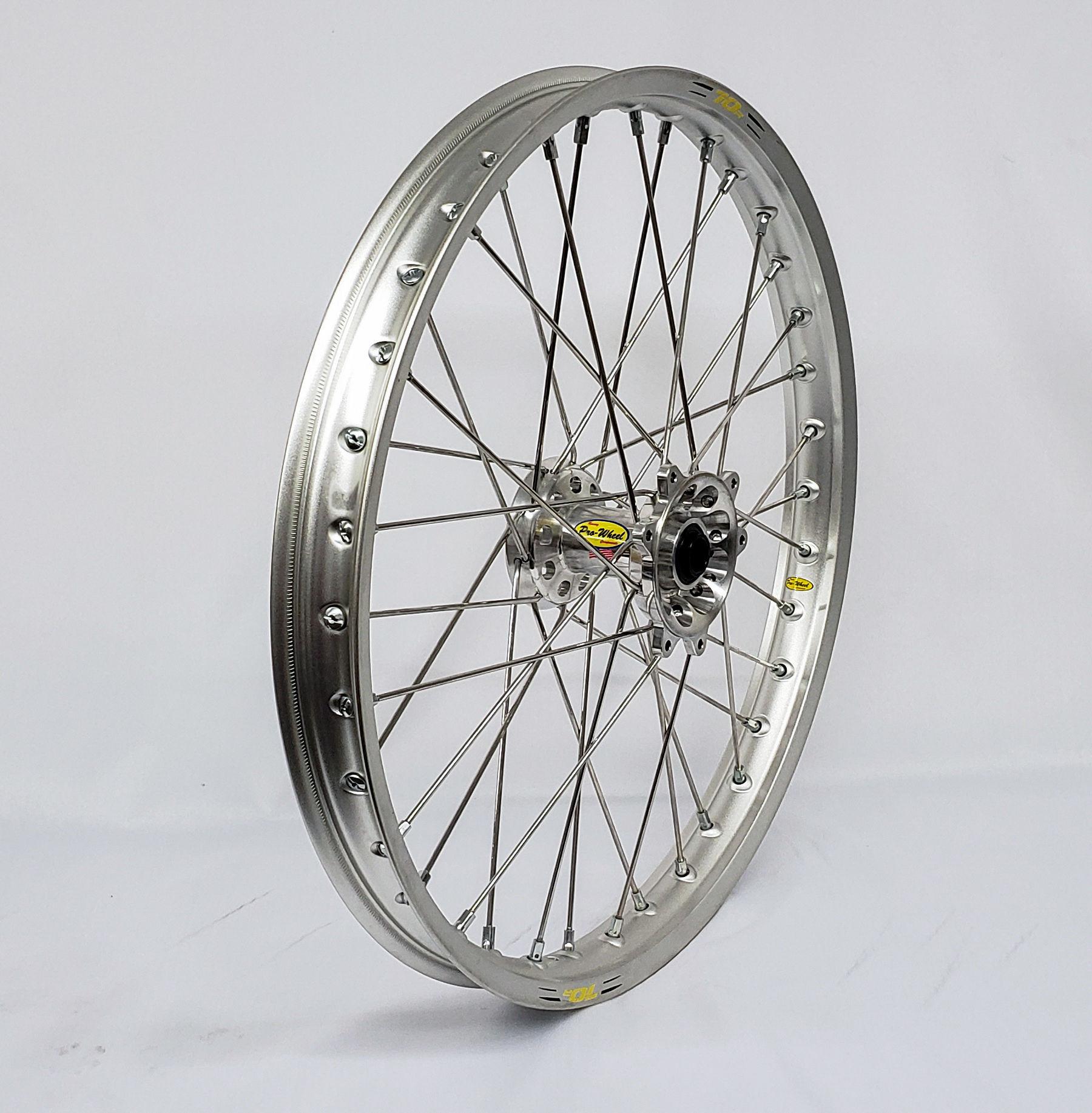 70-R Series 1.60X21 Complete Front Wheel set - All Silver - For Honda CR & CRF 125-500 - Click Image to Close