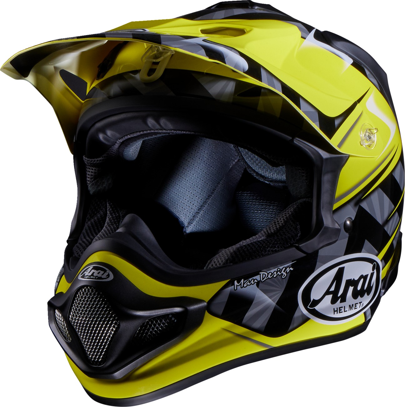 Arai VX-Pro4 Scoop Helmet Yellow Small - Off-road helmet with Scoop graphic - Click Image to Close