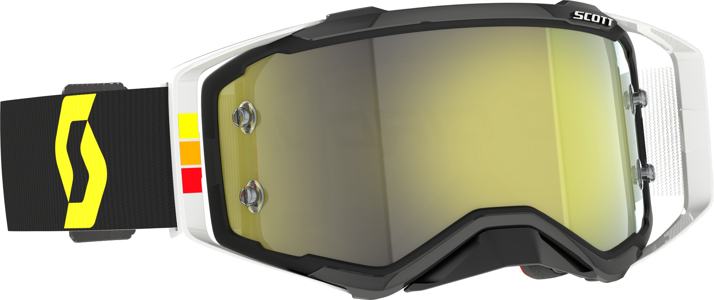 Prospect Pro Circuit Goggle Black/White Yellow Chrome Work Lens - Click Image to Close