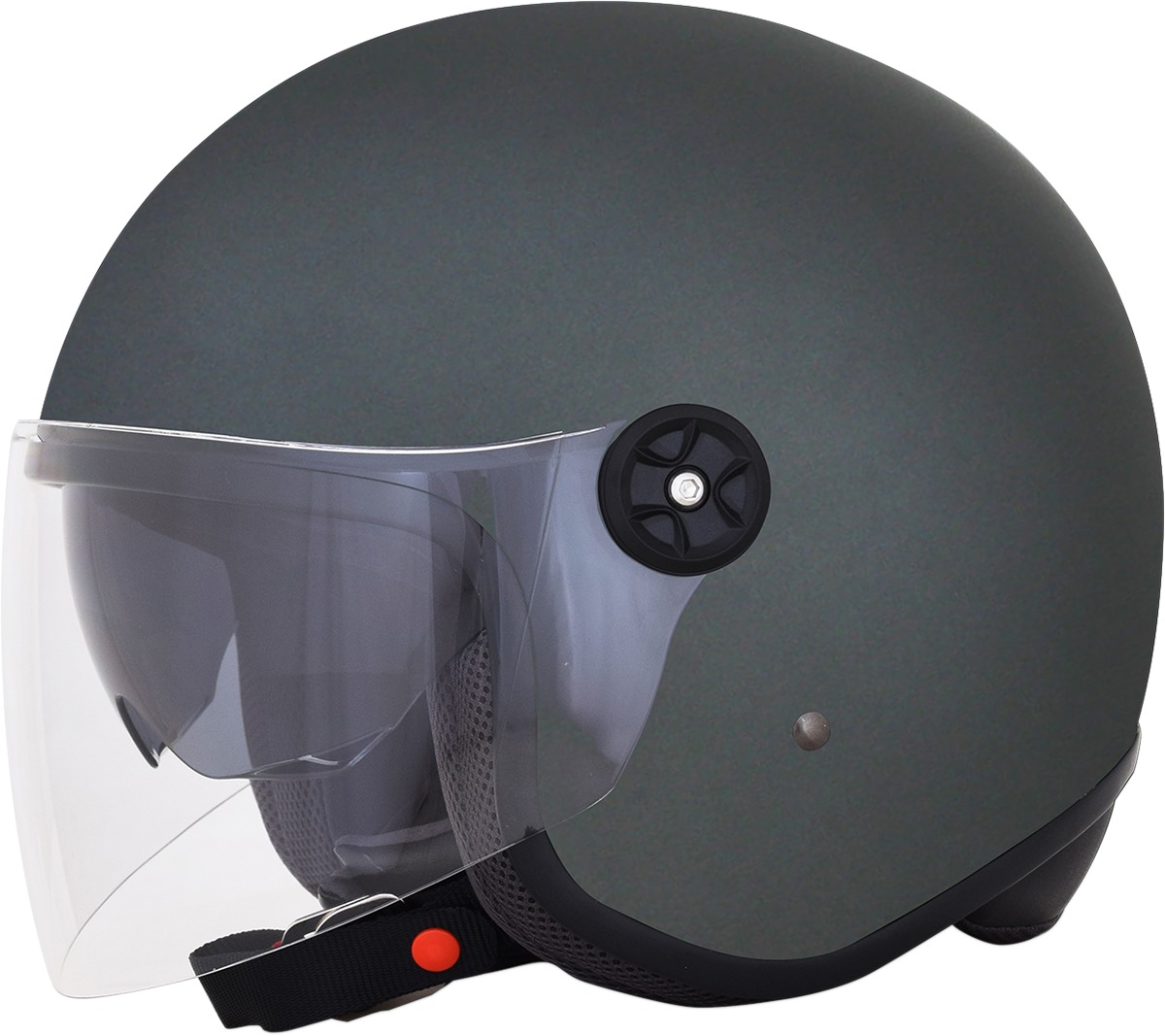 FX-143 3/4 Open Face Helmet Gray w/Smoke Shield Medium - Click Image to Close