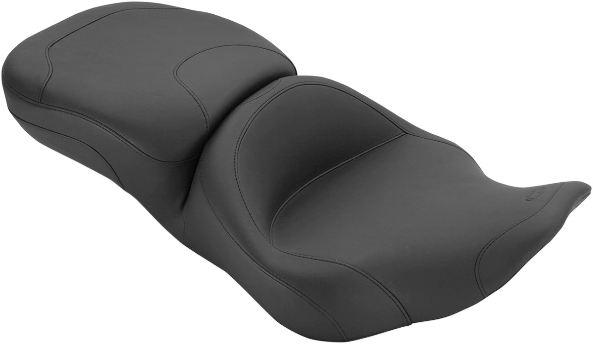 Super Touring Plain Vinyl 2-Up Seat Backward - For 97-07 Harley FLHR FLHX - Click Image to Close