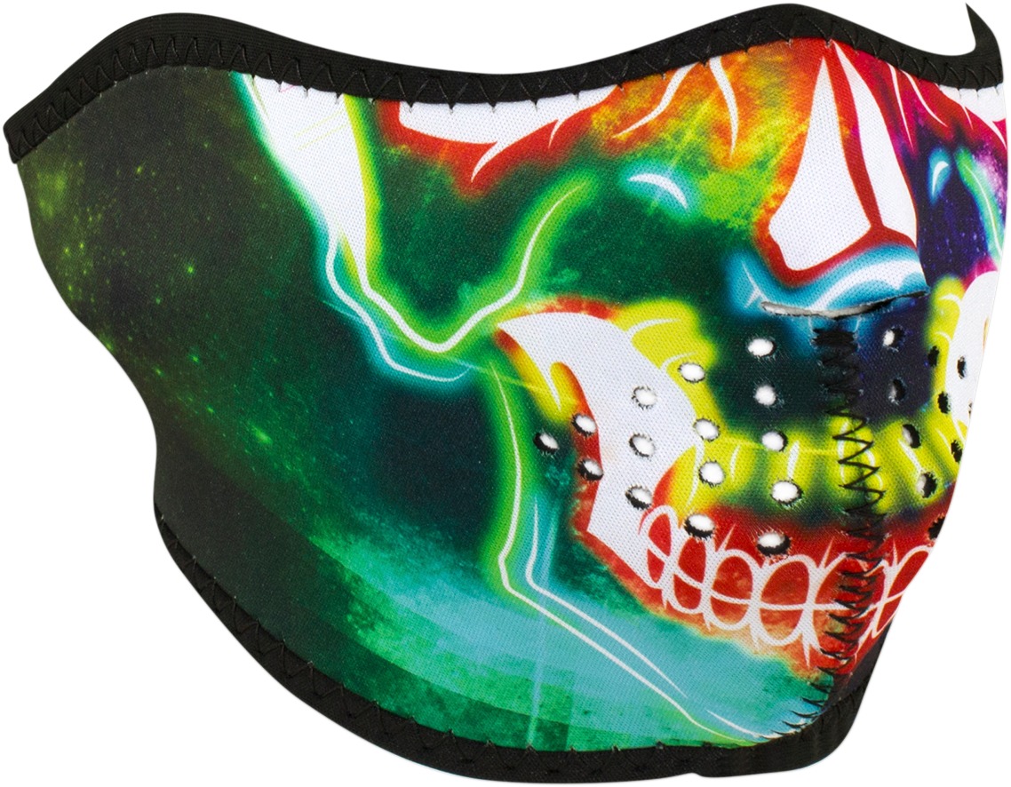 Half-Face Neoprene Mask - Neo Half Mask Electric Skull - Click Image to Close