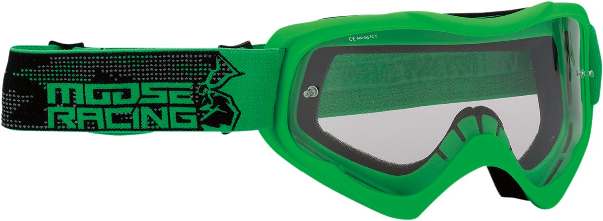 Qualifier Black / Green Agroid Goggles - Clear Lens - Click Image to Close