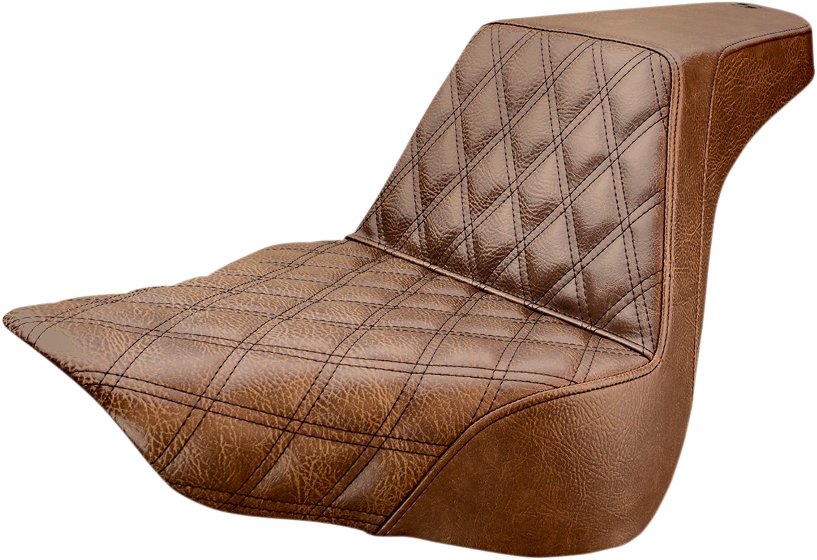 Step-Up Front Lattice Stitch 2-Up Seat Brown Gel - For 18-21 HD FLFB - Click Image to Close