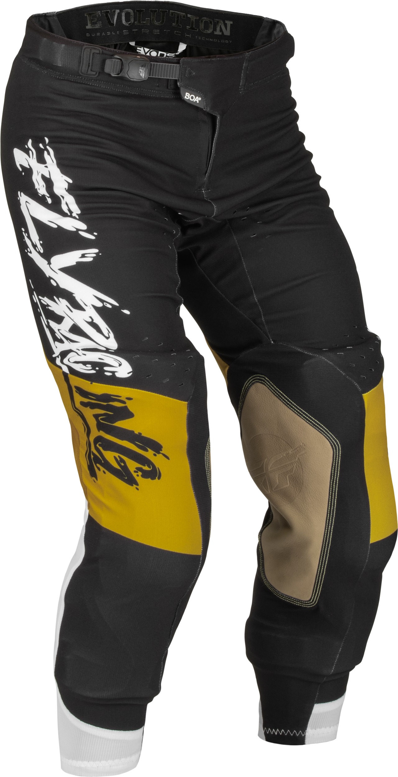 Fly Racing Evolution DST L.E. Brazen Pants White/Gold/Black Sz 34 - For motocross riders, size 34 - Click Image to Close