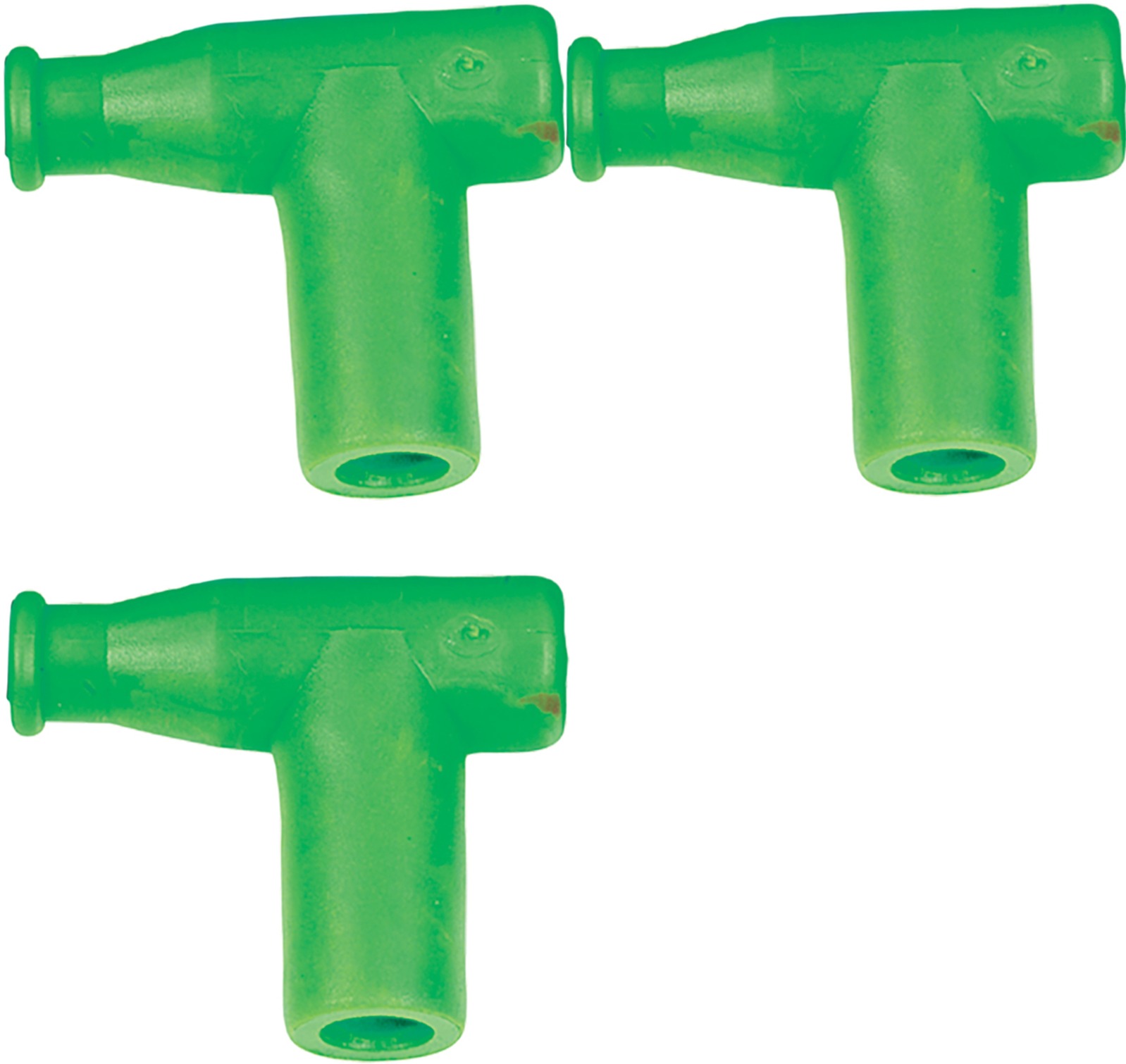 T Type Spark Plug Cap / Boot Green, 5k Ohm 3-Pack - Replaces NGK 8636 & TB05EMA - Click Image to Close