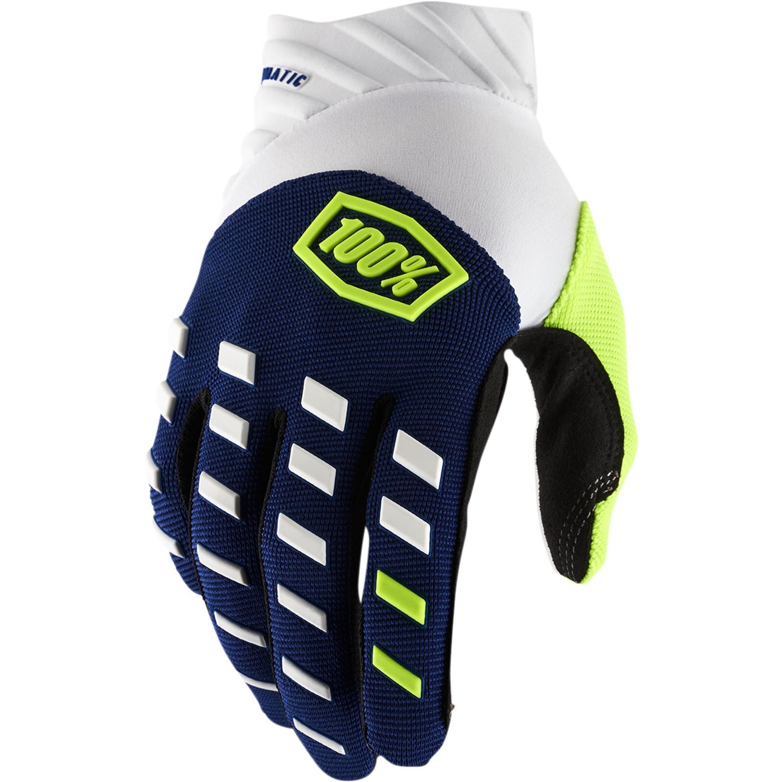 100% Airmatic Men's Gloves Navy/White Large - Click Image to Close