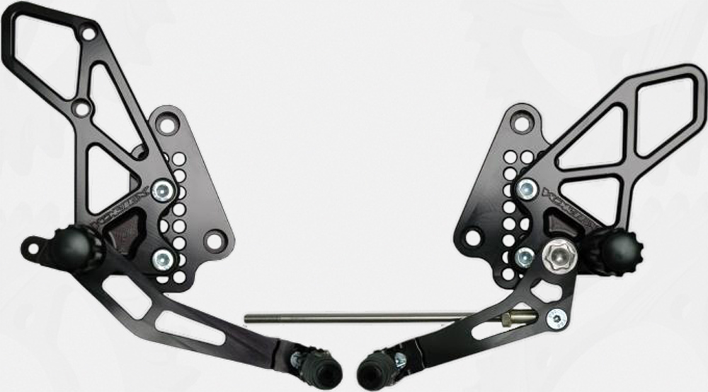 V2 Adjustable Rearset - Black - For 99-20 Suzuki GSX1300R Hayabusa - Click Image to Close