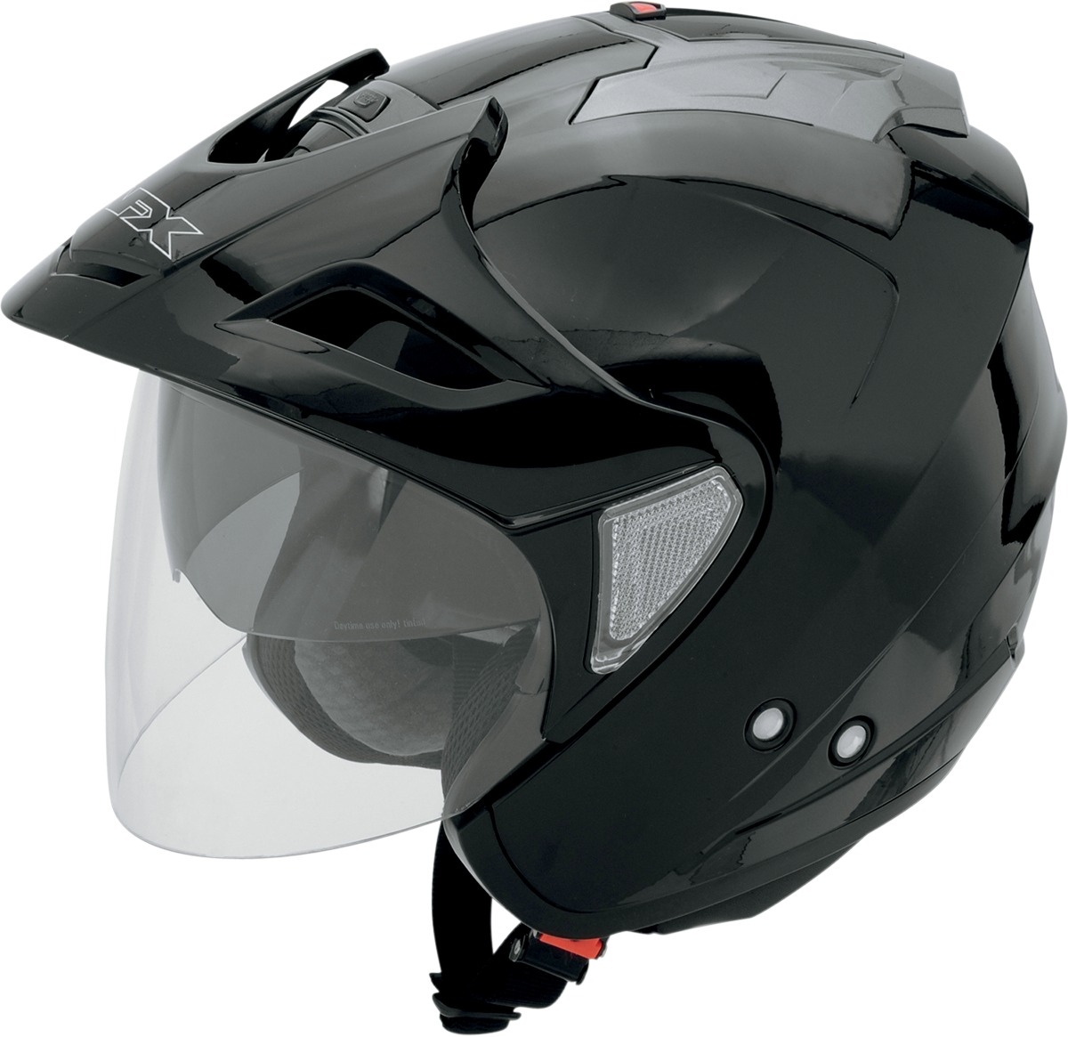 FX-50 Open Face Street Helmet Gloss Black Small - Click Image to Close