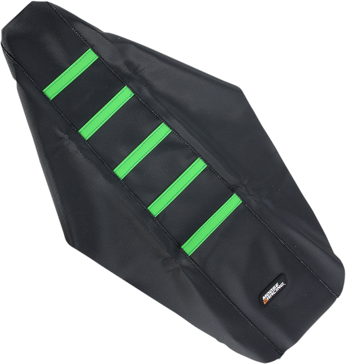 Black/Green Ribbed Seat Cover - For 03-07 Kawasaki KX125 KX250 - Click Image to Close