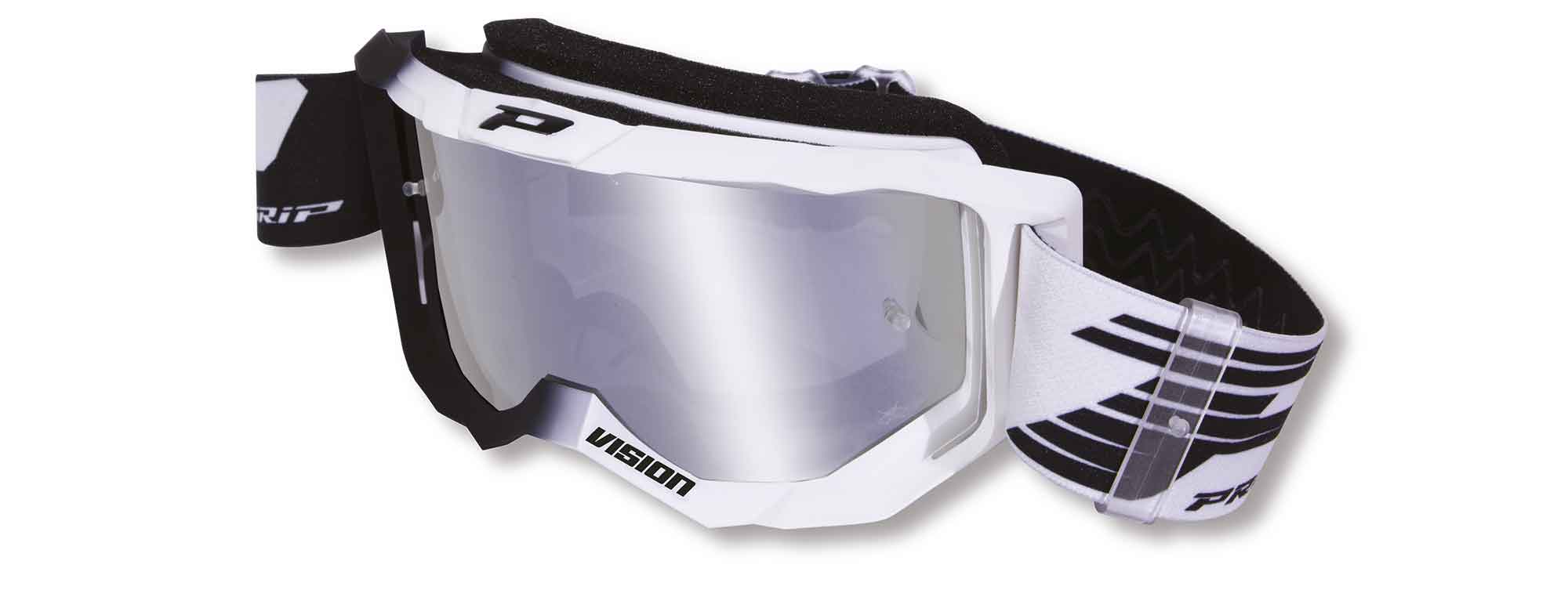 3300FL Vision MX Goggles - Black & White w/ Silver Iridium Lens - Click Image to Close